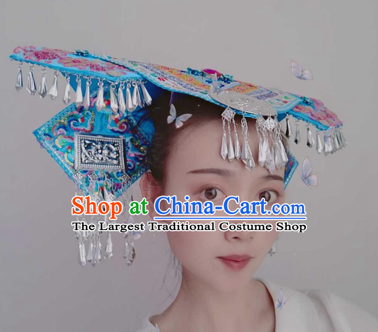 Chinese Zhuang Ethnic Hat Miao Minority Headwear