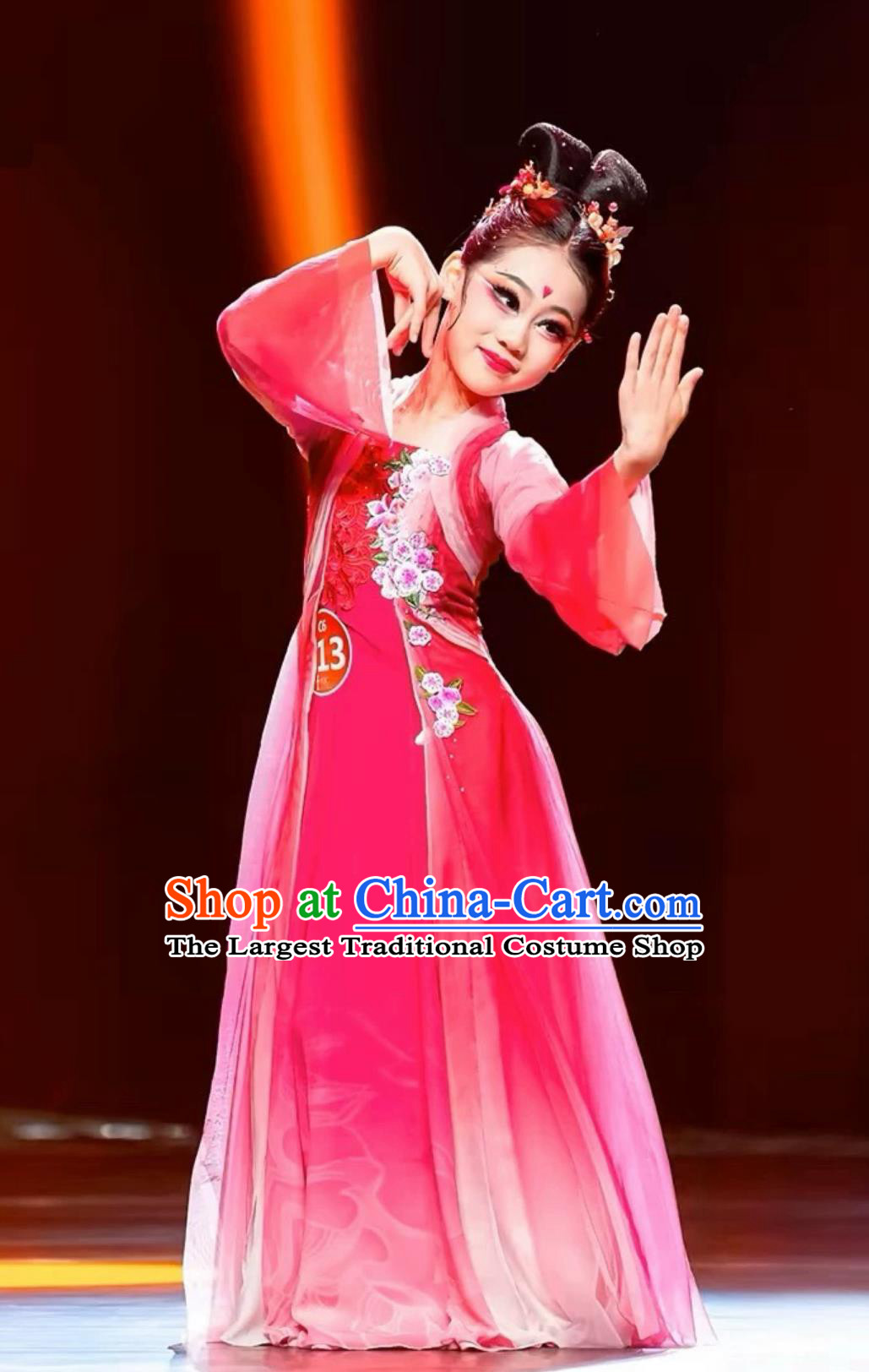 Classical Dance Costume Women Flowing Performance Outfit Chinese Han Tang Stage Clothing Pink Hanfu Dress