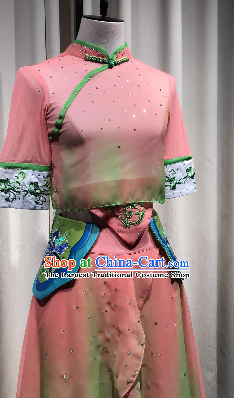 Chinese Tea Picking Dance Costume Jiaozhou Yangko Performance Outfit for Women New Style Art Exam Stage Wear