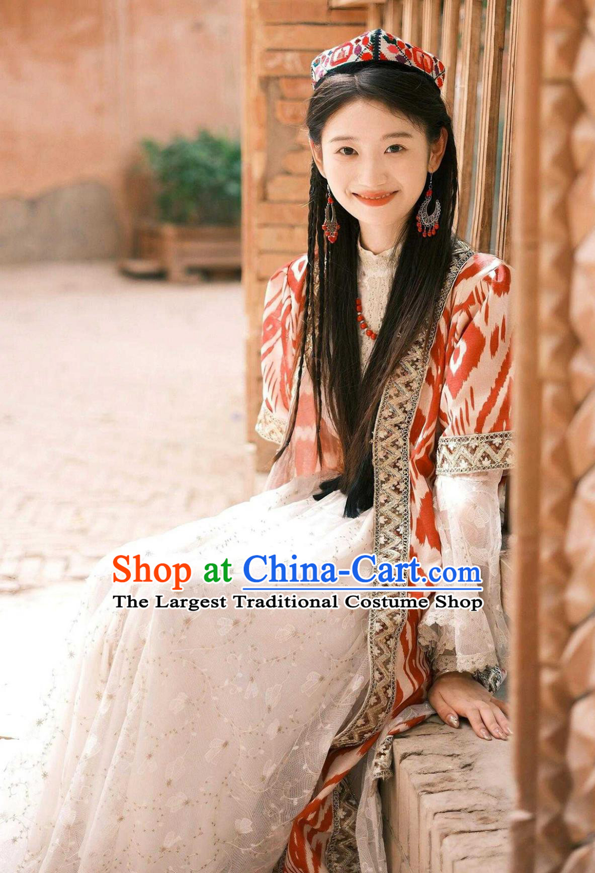 Xinjiang Kashgar Ethnic Dress Uyghur Princess Traditional Dance Costume Set