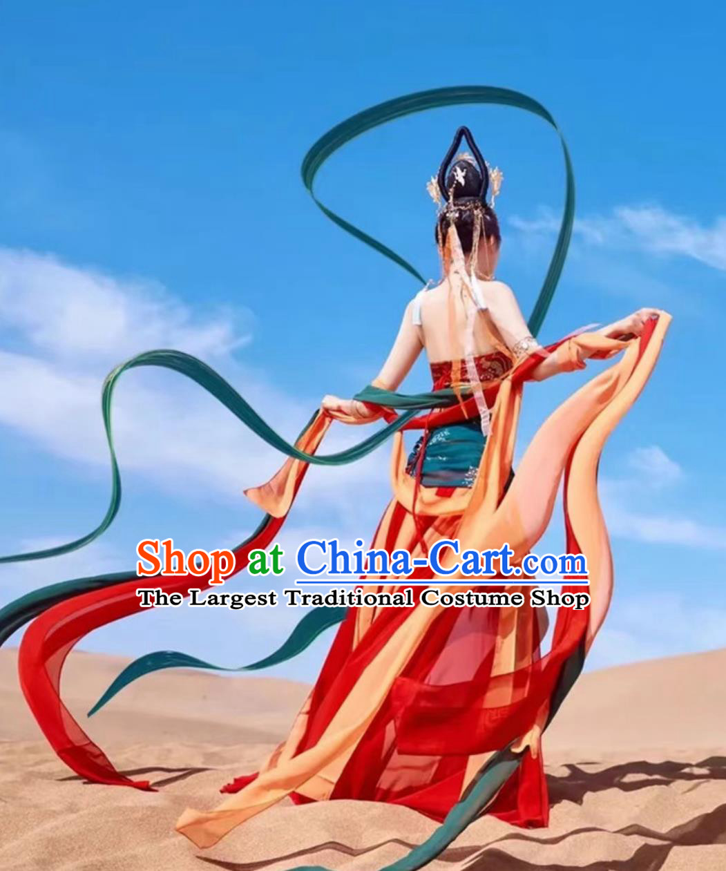 Dunhuang Feitian Hanfu Indian Princess Desert Silk Road Dance Costume Ethereal Outfit Set