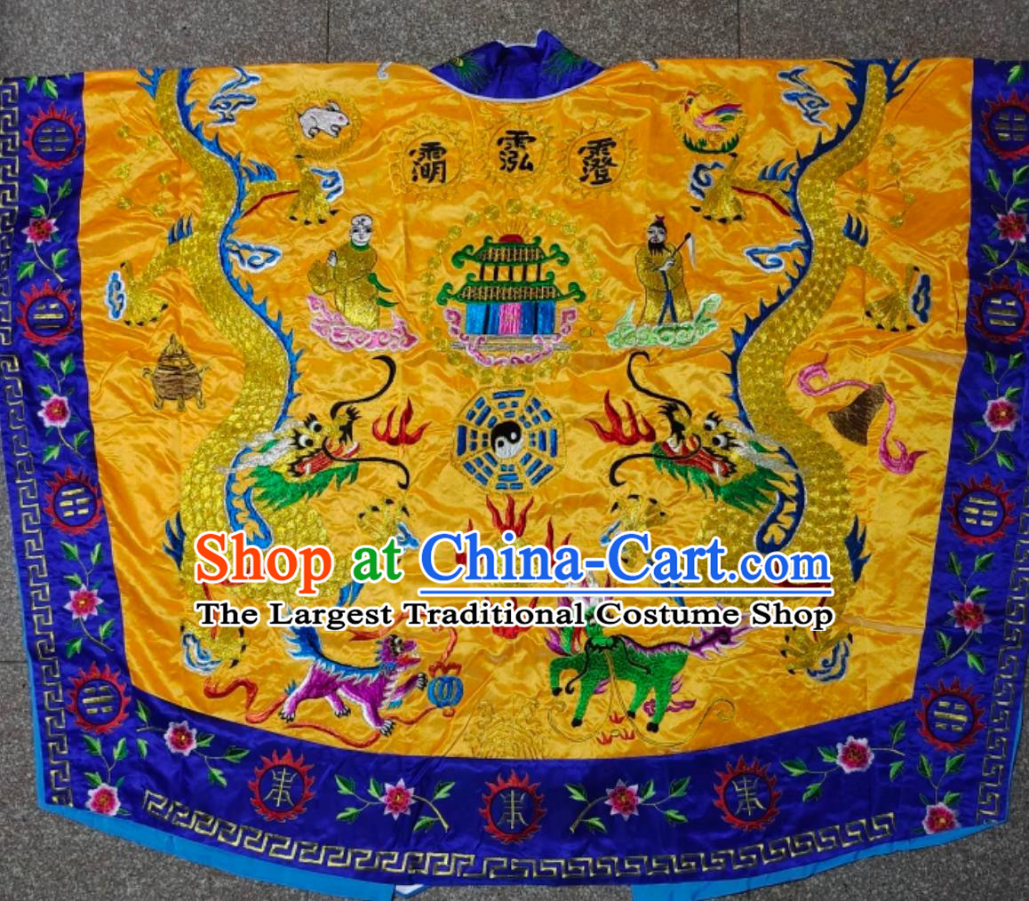 Chinese Opera Taoist Costume Embroidered Taoist Robe High Priest Ritual Gown Daoist Attire