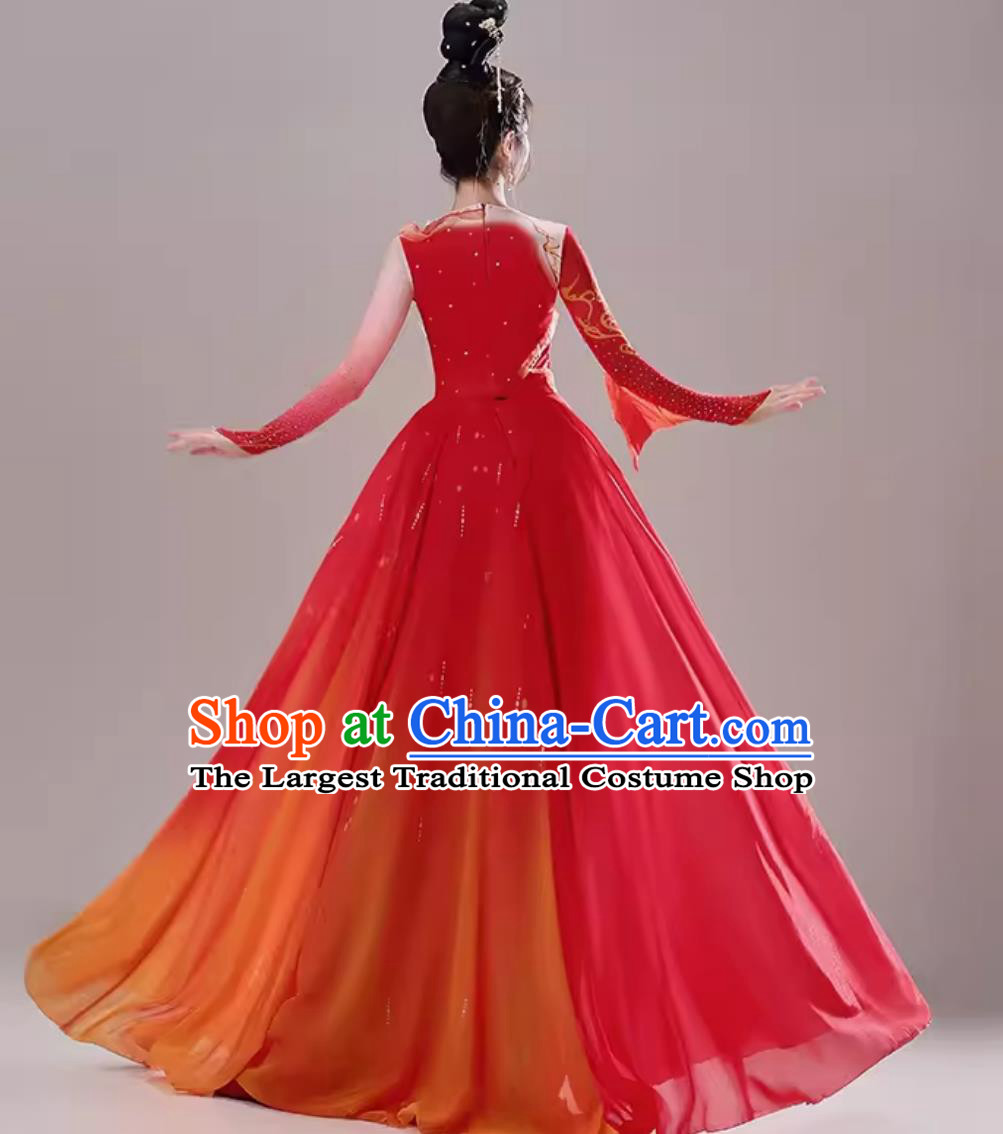 Classical Dance Performance Costume Women Elegant Dress Carp Leaping Over The Dragon Gate Chinese Dragon Dance Outfit