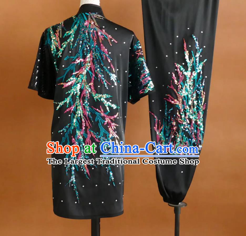 Glitter Embroidery Kung Fu Suit Wushu Training Uniform Chang Chuan Outfit Professional Martial Arts Competition Costume