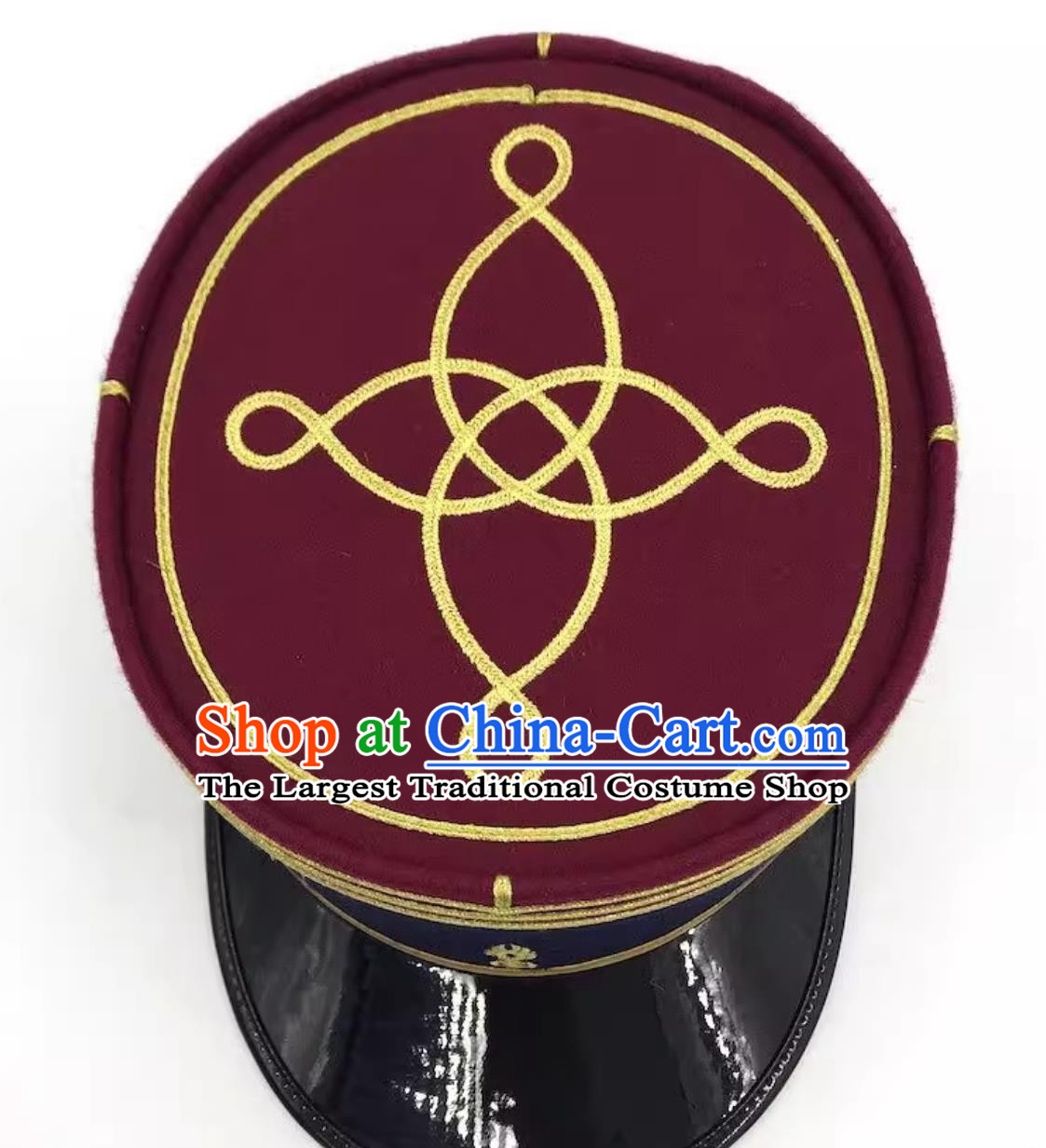 French Kepi Hat Round Cylinder Flat Top Cap European Replica Headdress