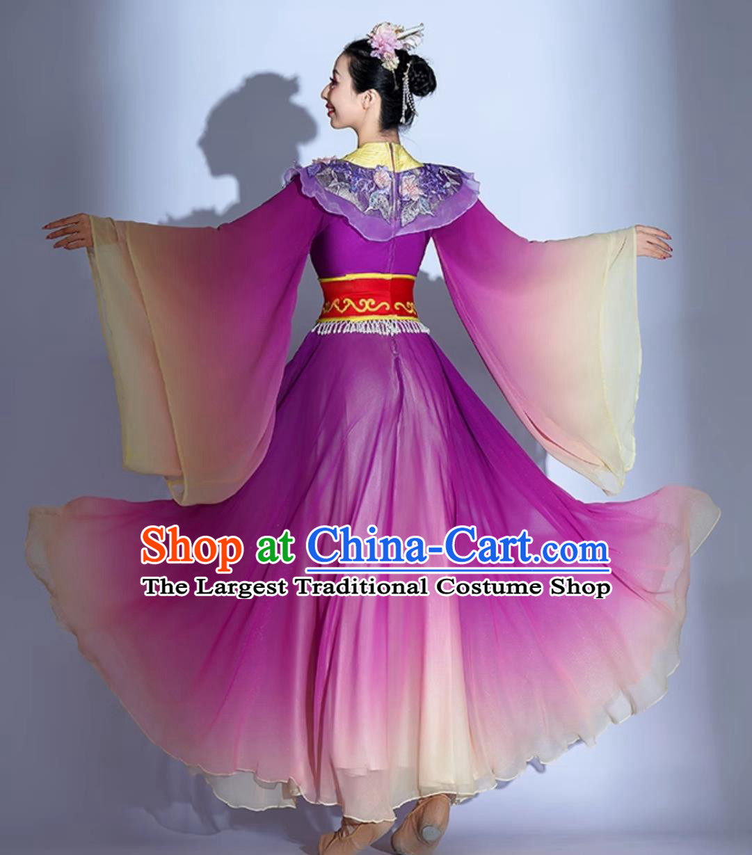 Purple Seven Fairies Hanfu Dance Attire Classical Dance Costume Women Elegant Chinese Style Ancient Dress