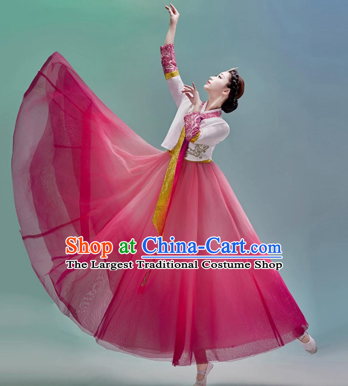 Korean Dance Ethnic Costume Women Practice Ancient Palace Dress Traditional Hanbok Dae Jang Geum Performance Attire