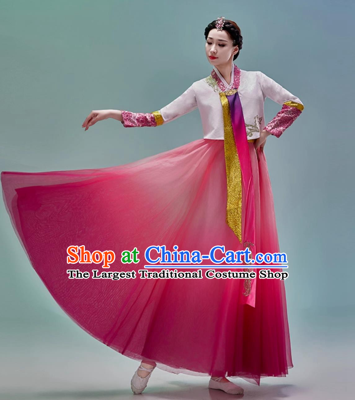 Korean Dance Ethnic Costume Women Practice Ancient Palace Dress Traditional Hanbok Dae Jang Geum Performance Attire