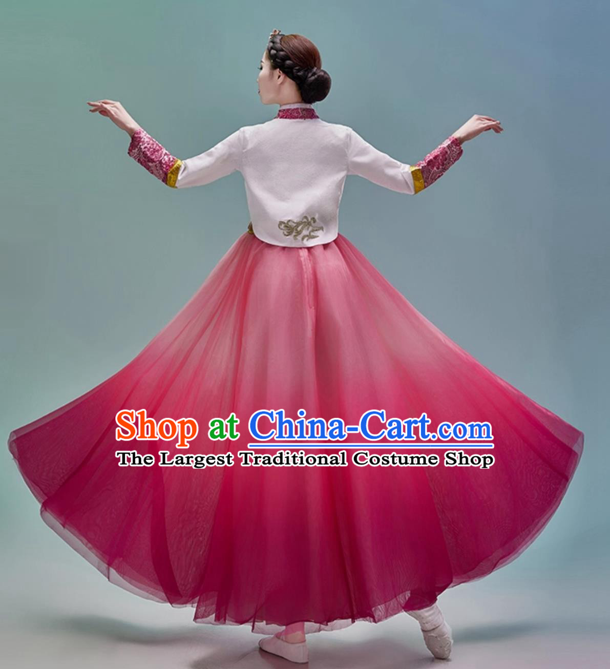 Korean Dance Ethnic Costume Women Practice Ancient Palace Dress Traditional Hanbok Dae Jang Geum Performance Attire