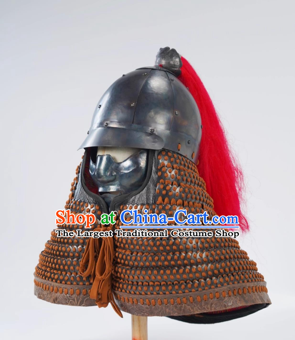Chinese Armor Song Dynasty Helmet Eight Petal Helmet Reinforced Neck Guard Hand Forged Helmet Dou Mou