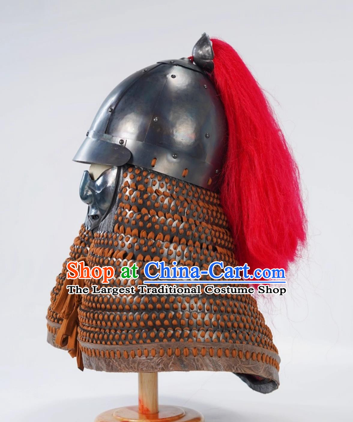 Chinese Armor Song Dynasty Helmet Eight Petal Helmet Reinforced Neck Guard Hand Forged Helmet Dou Mou