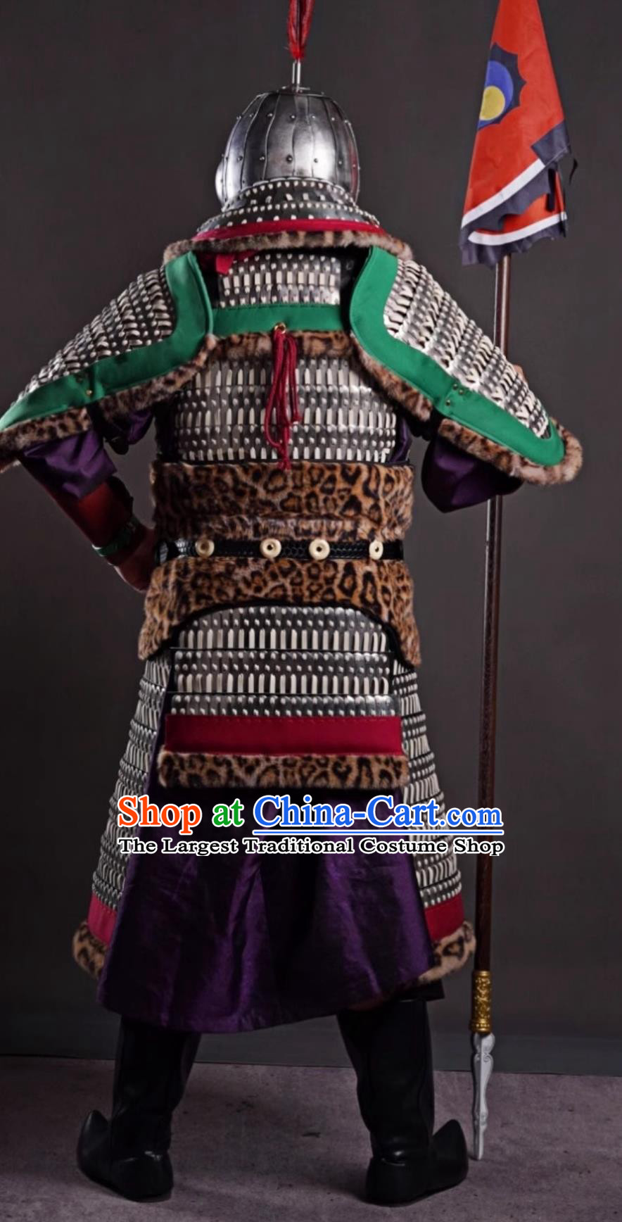 Tang Dynasty Princess Changle Armor Mural Warrior Lamellar Armor Chinese Tang Lamellar Armor and Helmet Set