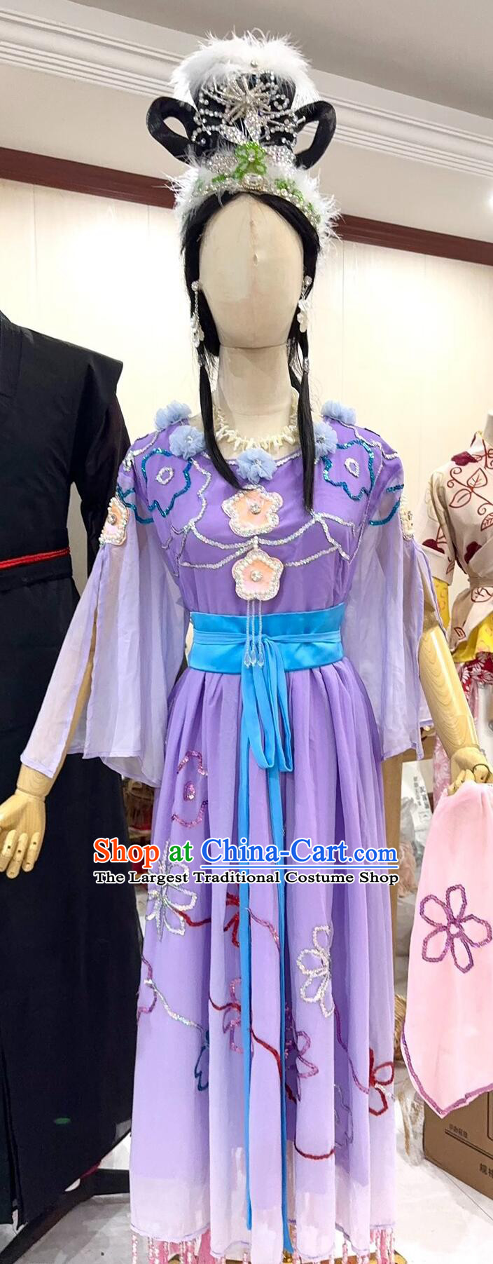Journey To The West  TV Series Rat Spirit Costume Chinese Purple Dress Ancient Fairy Attire Complete Set