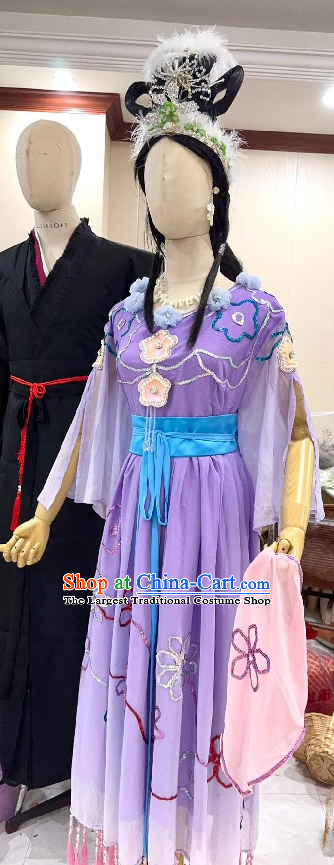 Journey To The West  TV Series Rat Spirit Costume Chinese Purple Dress Ancient Fairy Attire Complete Set