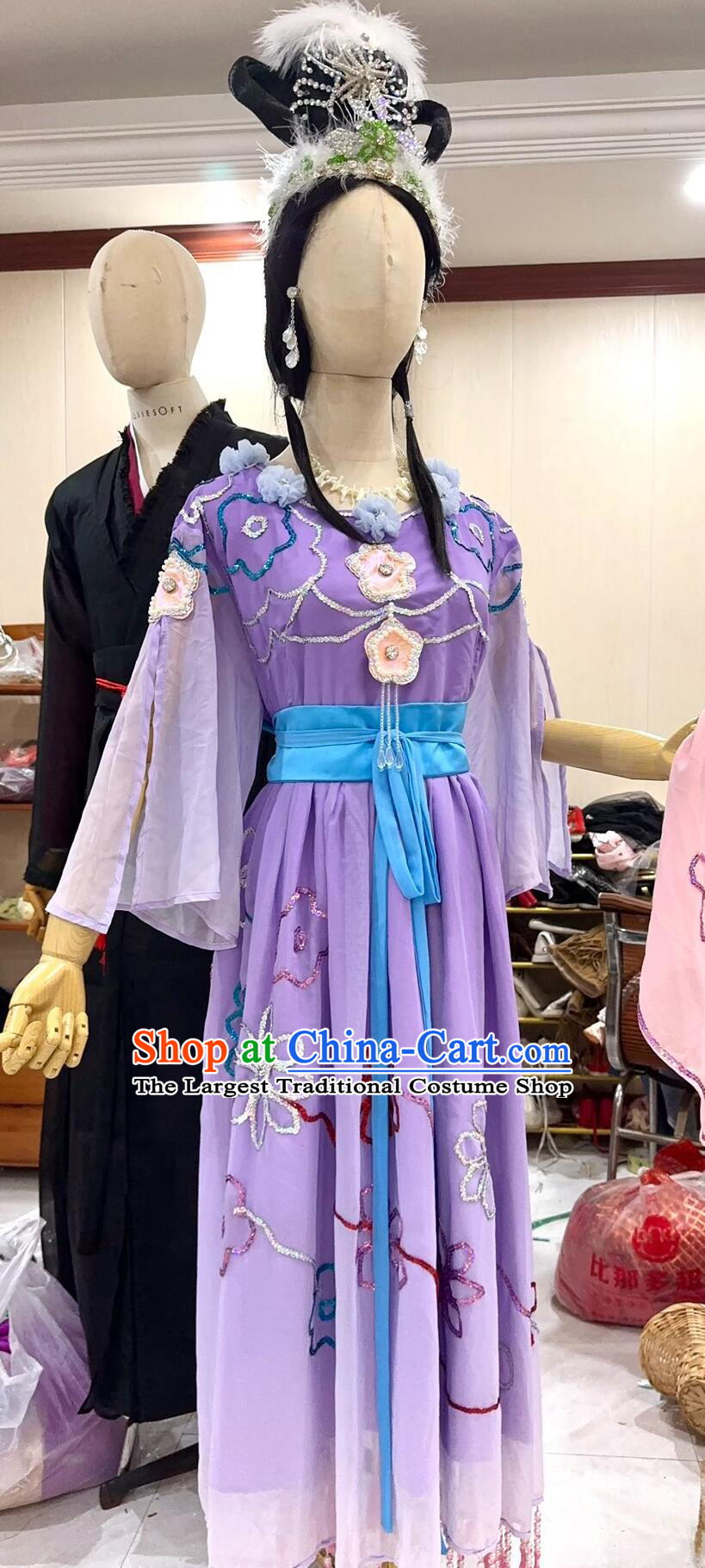 Journey To The West  TV Series Rat Spirit Costume Chinese Purple Dress Ancient Fairy Attire Complete Set