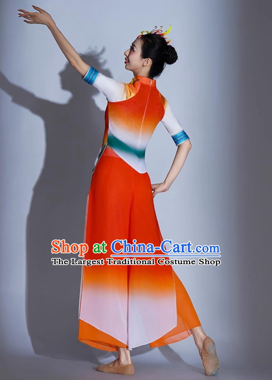 On The Hopeful Field Village Style Jiaozhou Yangko Costume Performance Outfit Women Harvest Celebration Dance Attire