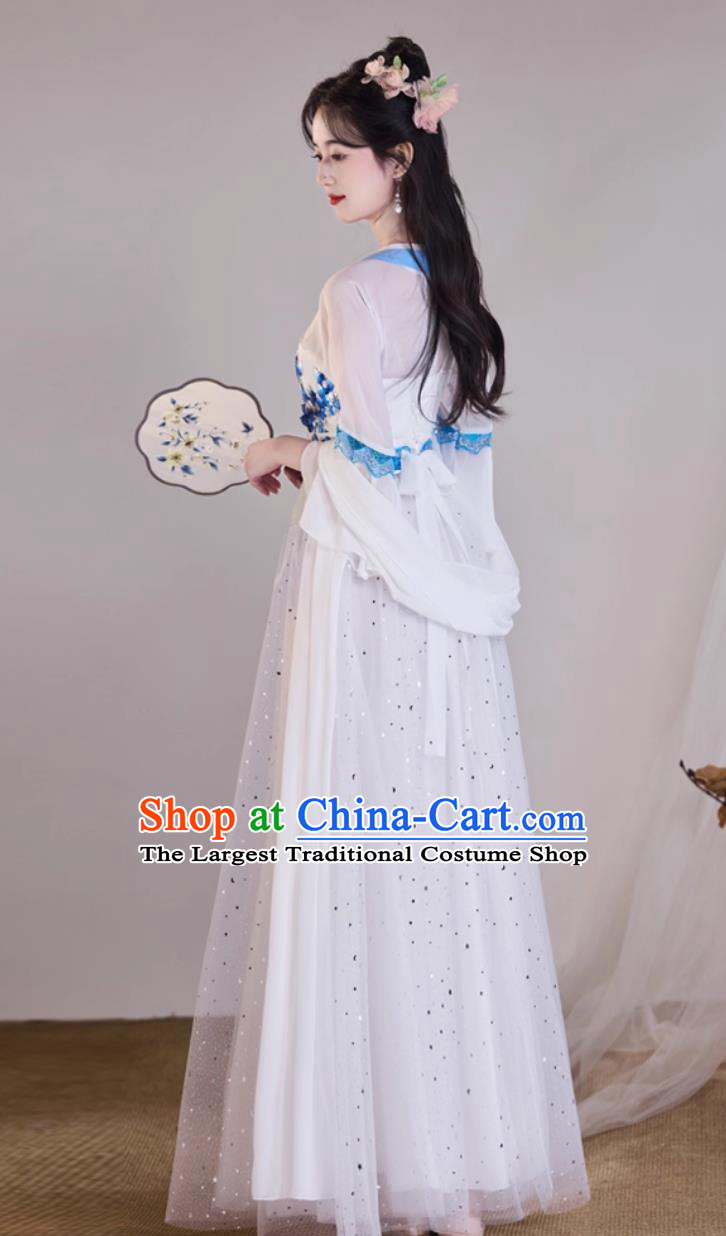 White Hanfu Dance Costume Classical Performance Clothing Women Elegant Chinese Fashion Modified Dress