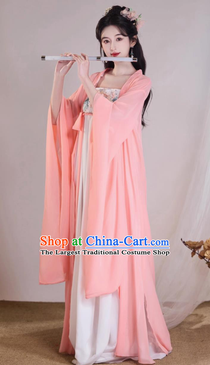 Pink Han Tang Dance Costume Wide Sleeve Classical Performance Dress Women Chinese Traditional Qixiong Ruqun