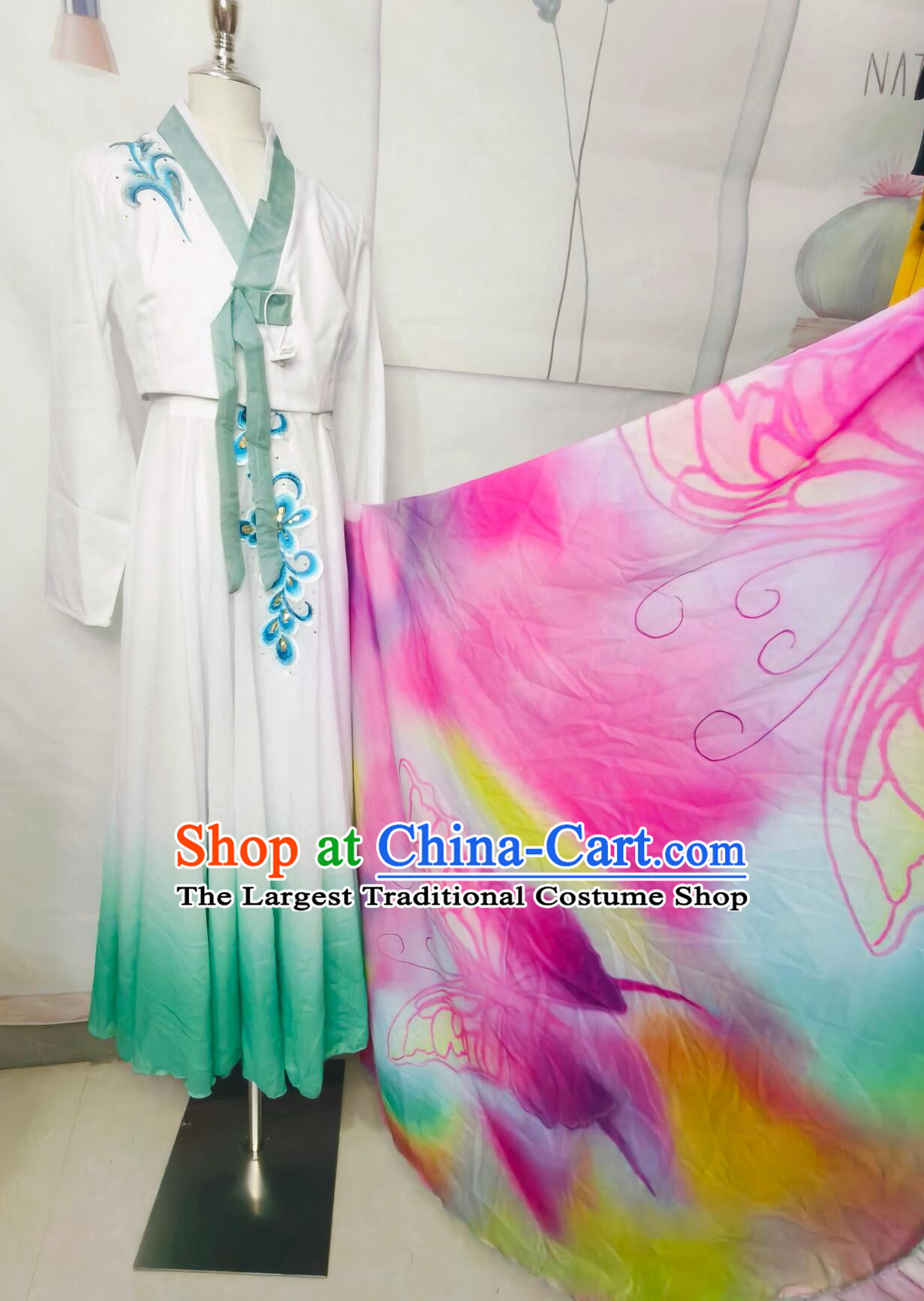 Korean Dance Costume Color Changing Dance Dress Women Fei Hua Die Yu Solo Performance Outfit Chinese Dance Clothing