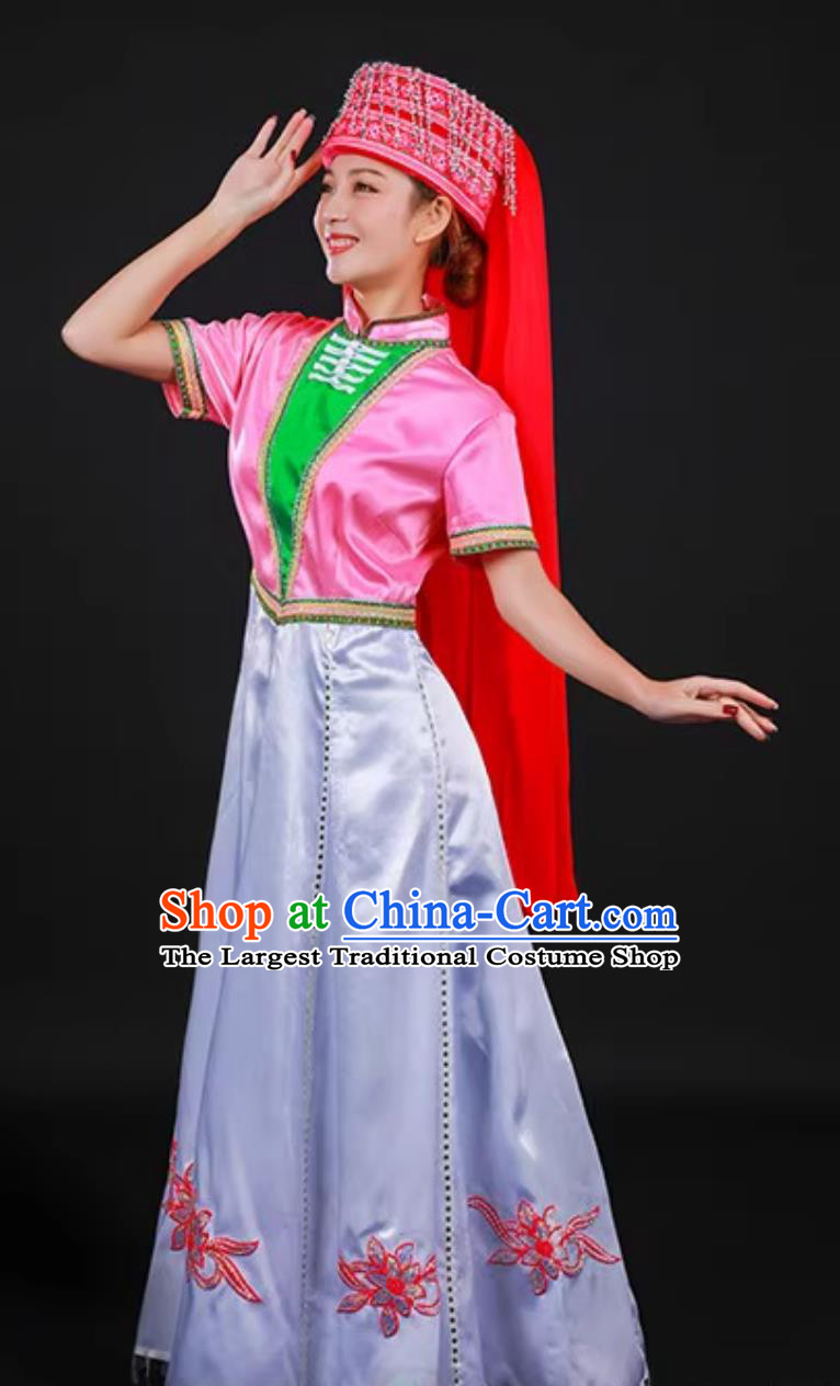 Dongxiang Ethnic Women Clothing Chinese Ningxia Minority Dance Performance Costume