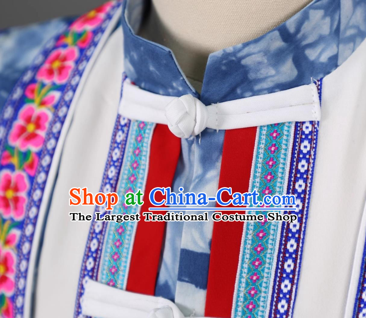 Yunnan Dali Ethnic Boys Clothing Chinese Bai Minority Performance Costume Traditional Festival Stage Show Outfit