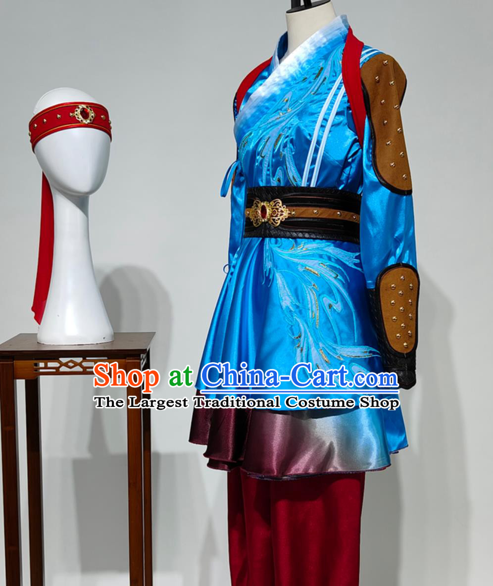 Chinese Style Dance Cuju Heroine Performance Costume Lotus Award Youth Ancient Group Dance Attire