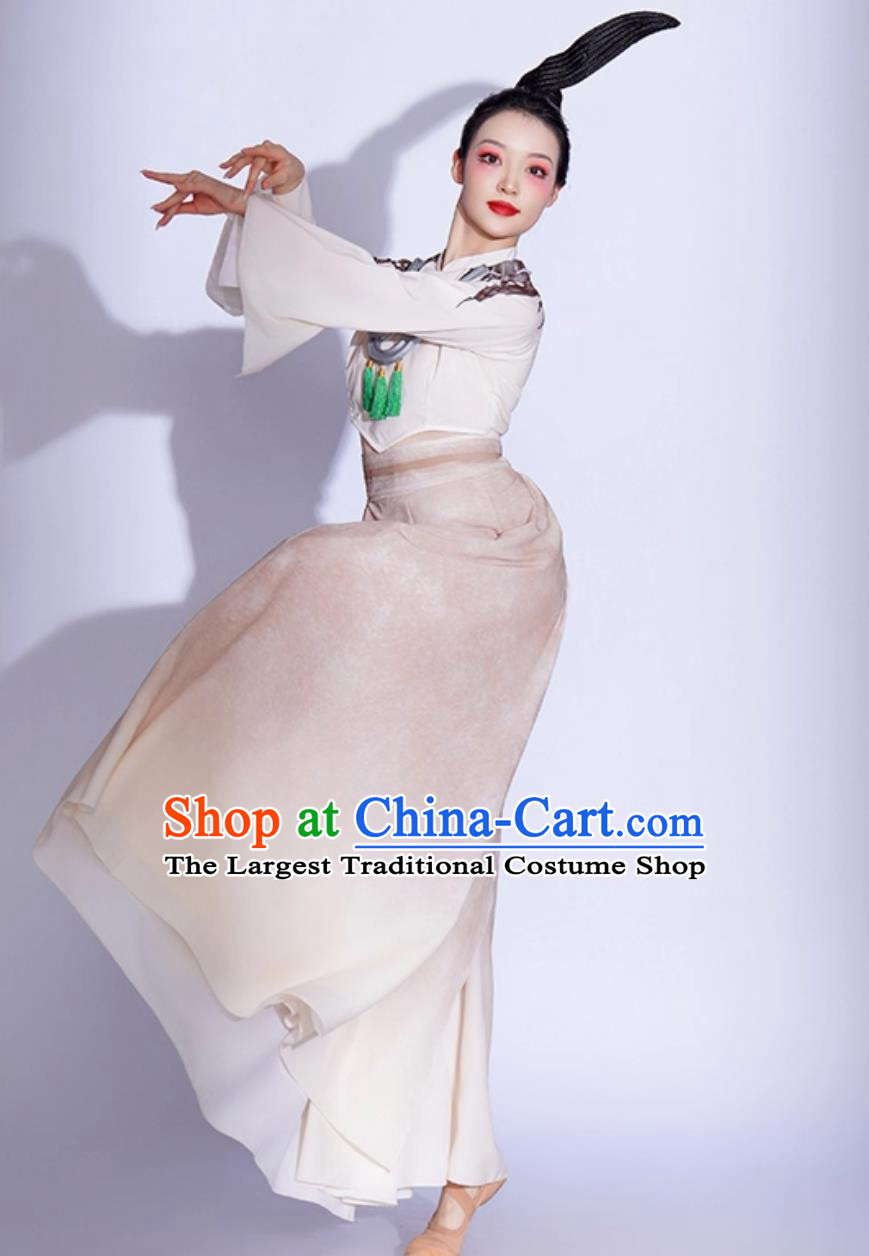 Chinese Classical Dance Costume Women Jade Bird Dance Attire Fan Dance Performance Dress