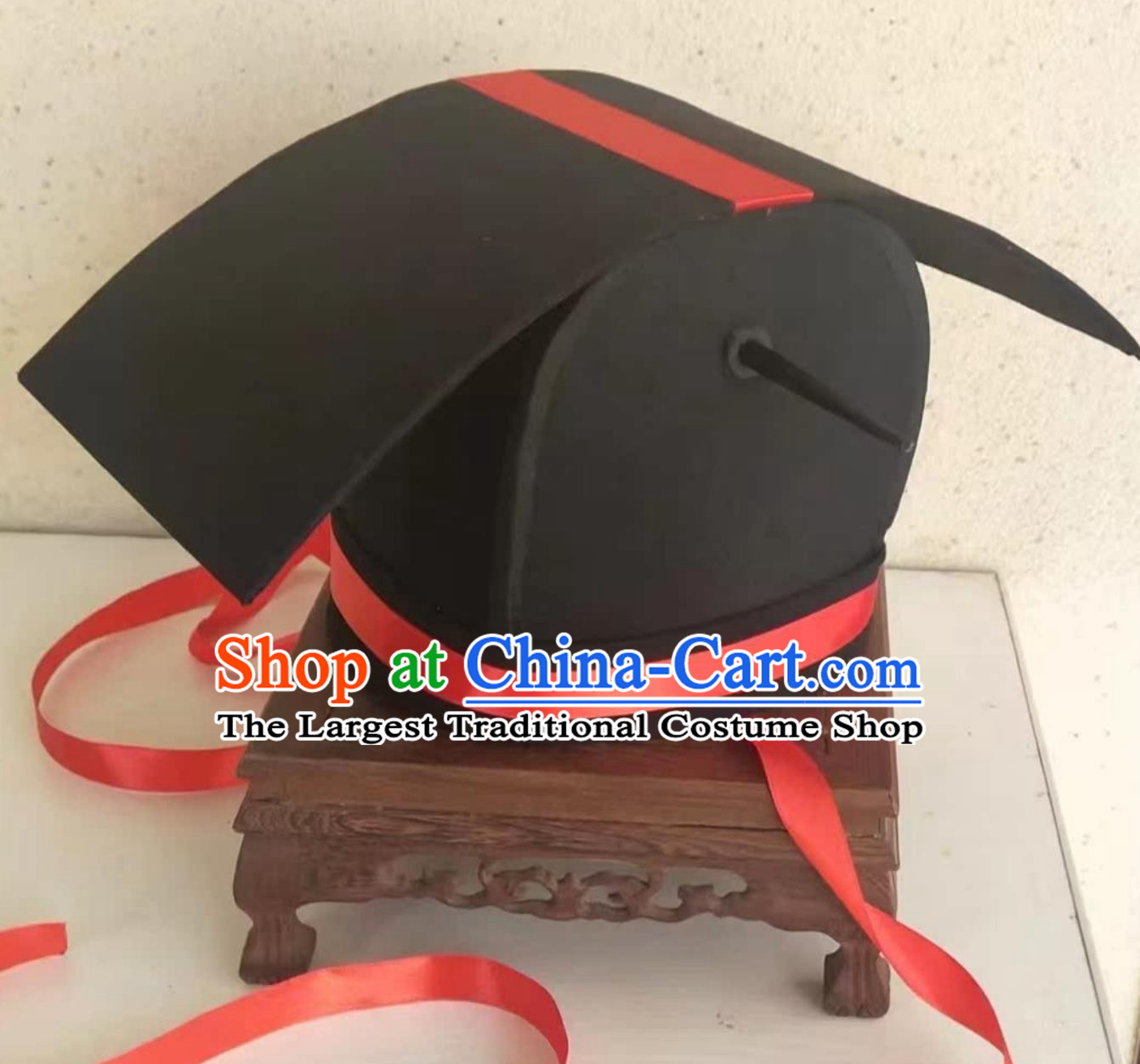 Qin Han Official Hat Stage Performance Costume Chinese Wedding Headpiece Ancient Court Crown Traditional Ceremonial Headwear