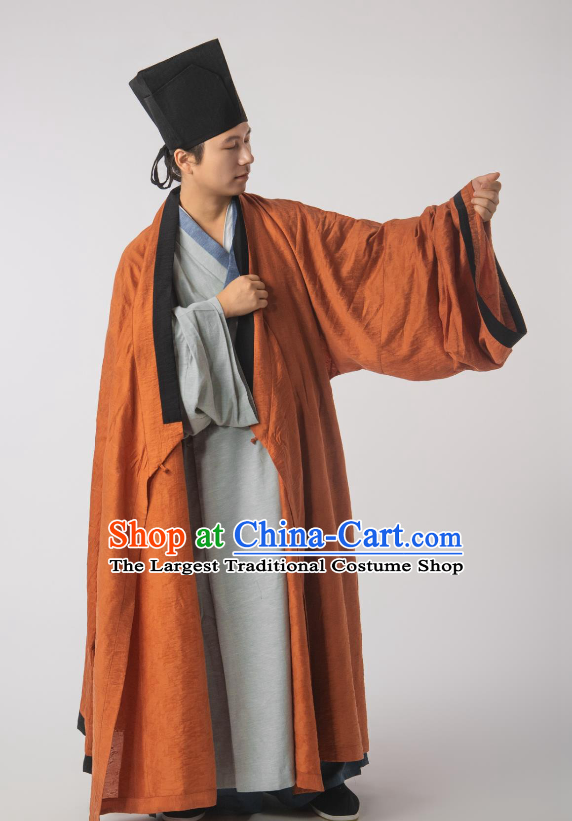 Song Dynasty Cross Collar Long Gown Ancient Scholar Commoner Wear Traditional Hanfu Historical Chinese Clothing