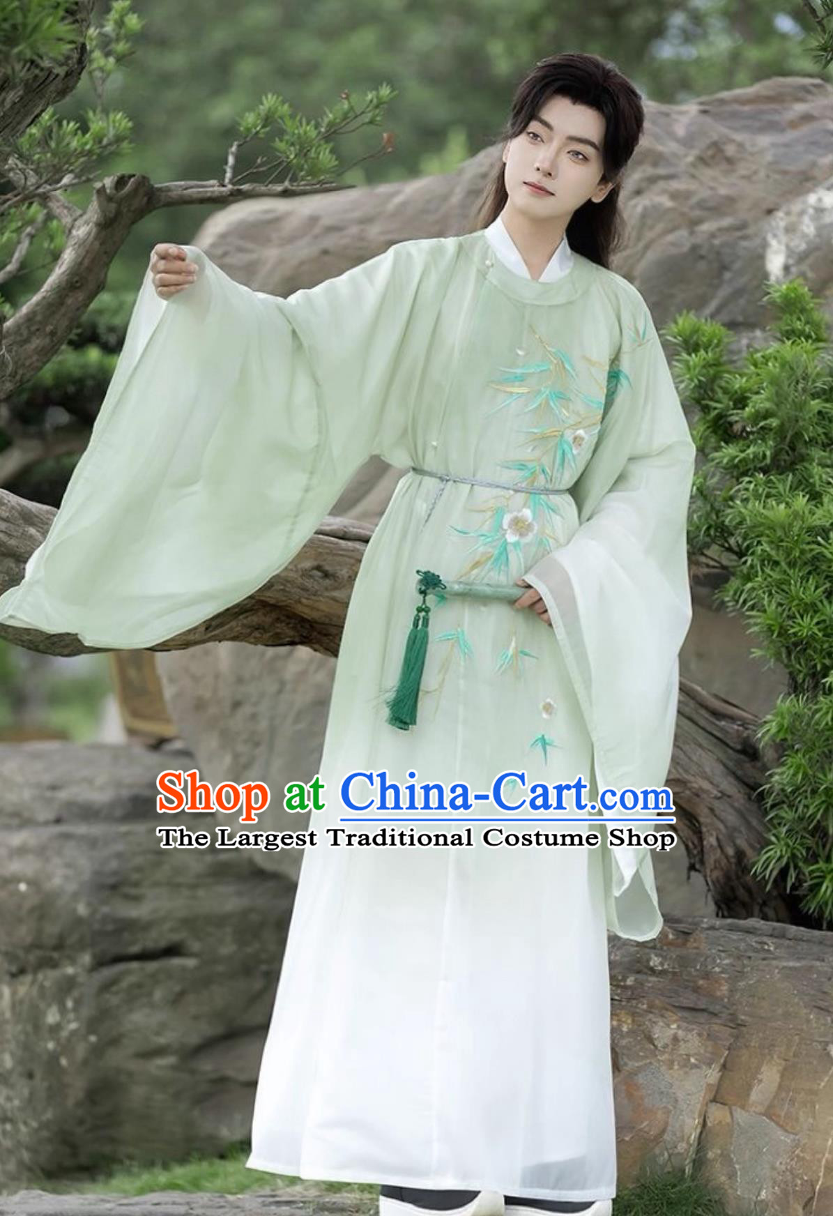 Tang Dynasty Hanfu Round Collar Robe Gradient Embroidered Ancient Style Outfit Traditional Chinese Attire