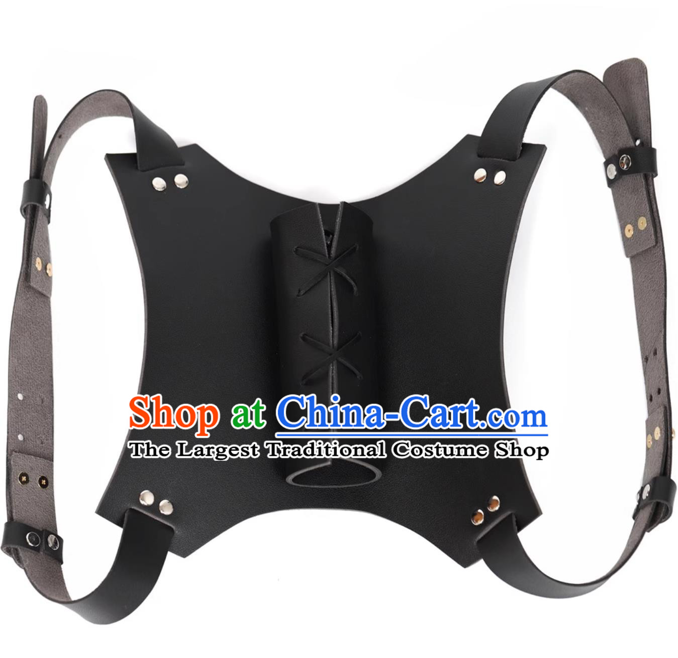 Medieval Renaissance Back Strapped Sword Scabbard Knight Cosplay Prop Gothic Warrior Shoulder PU Blade Holder