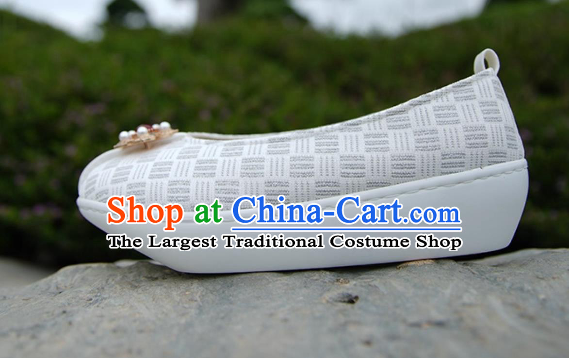 Ming Dynasty Dengyun Shoes Hanfu Shoes For Women Chinese Embroidered Platform Shoes Traditional Cloth Shoes