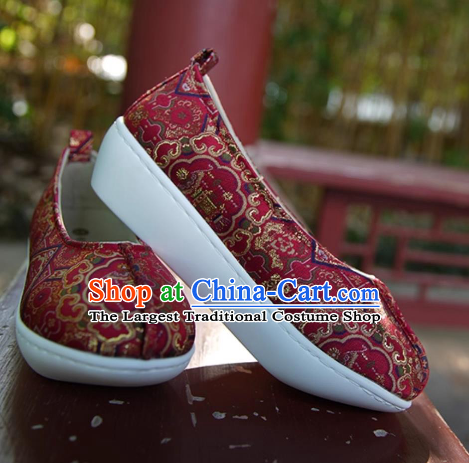 Red Dengyun Shoes Hanfu Shoes For Women Tang Jinbao Chinese Brocade Shoes