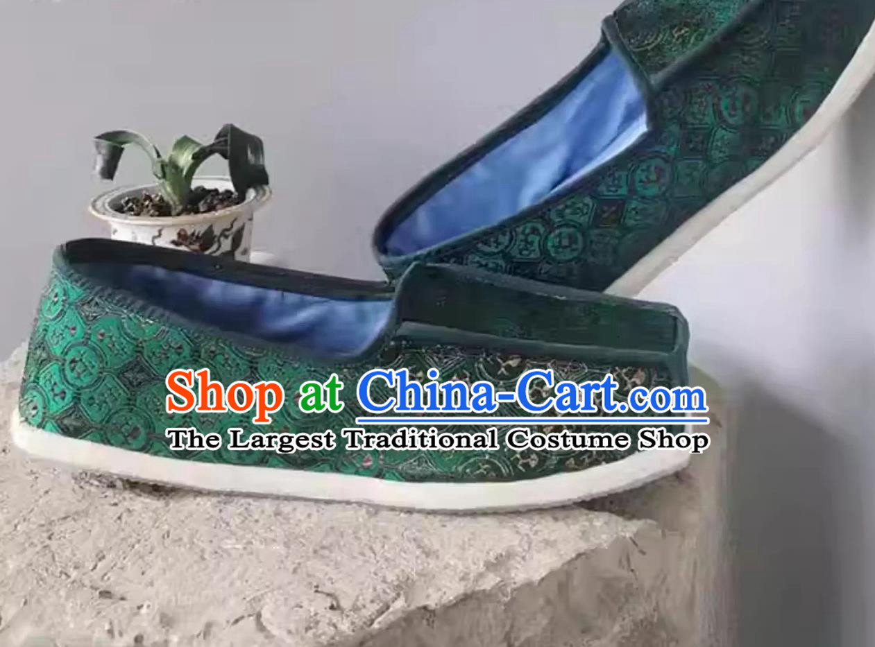 Ming Dynasty Hanfu Shoes Traditional Square Toe Handmade Thousand Layer Sole Cloth Shoes Ancient Chinese Shoes