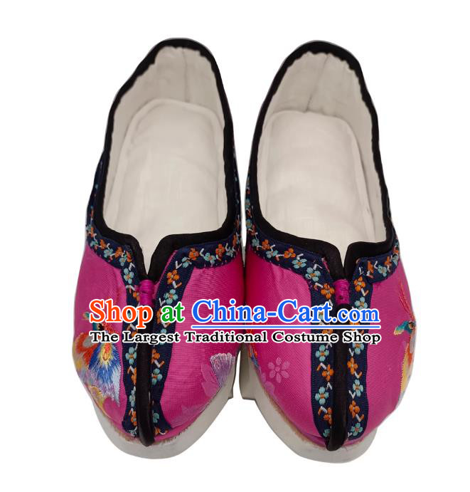 Qing Dynasty Flowerpot Sole Platform Shoes Handmade Ancient Empress Shoes Manchu Platform Shoes