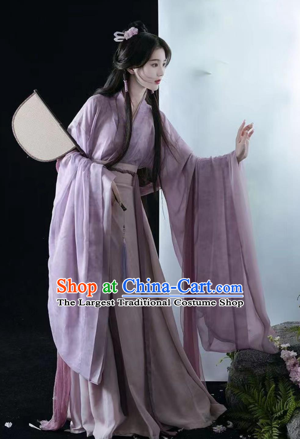 Wei Jin Women Hanfu Wide Sleeve Chinese Style Eight Panel Skirt Traditional Costume