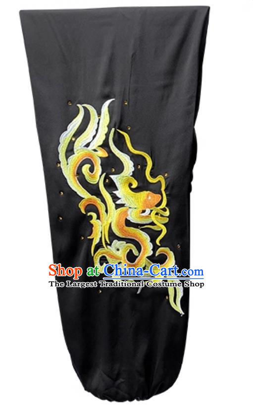 Professional Southern Fist Broadsword Wushu Competition Performance Outfit Embroidery Black Martial Arts Costume