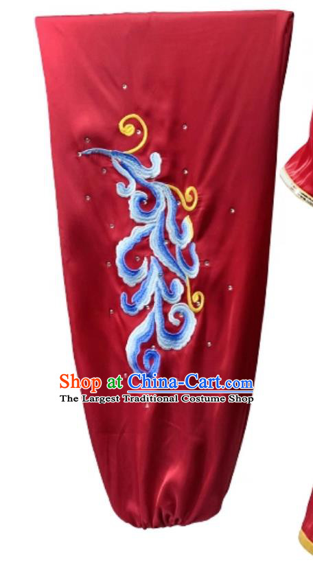 Professional Changquan Performance Red Uniform Wushu Competition Outfit Embroidery Martial Arts Costume