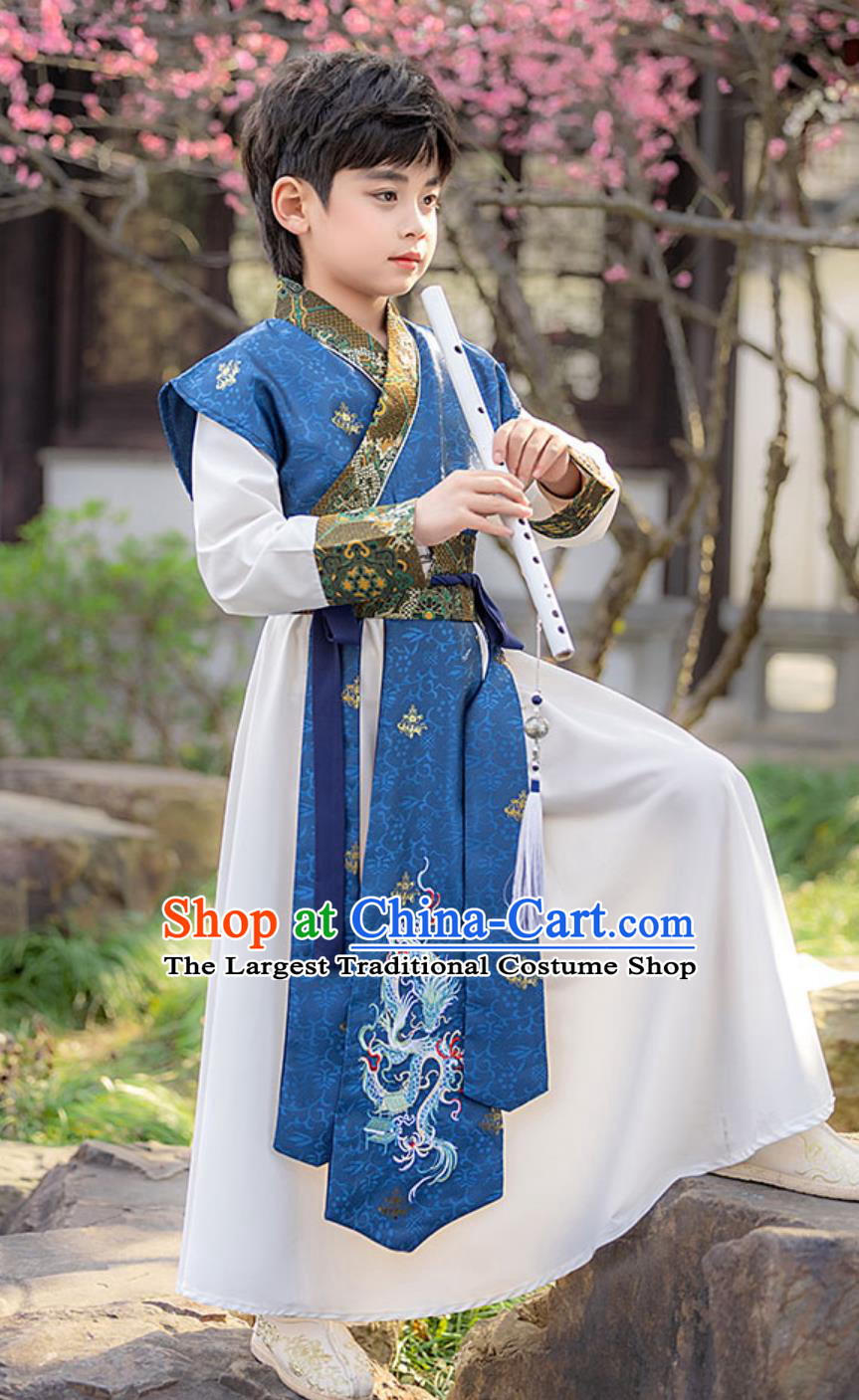 Boys Hanfu Cosplay Swordsman Costume Ming Dynasty Kung Fu Young Master Traditional Chinese Outfit