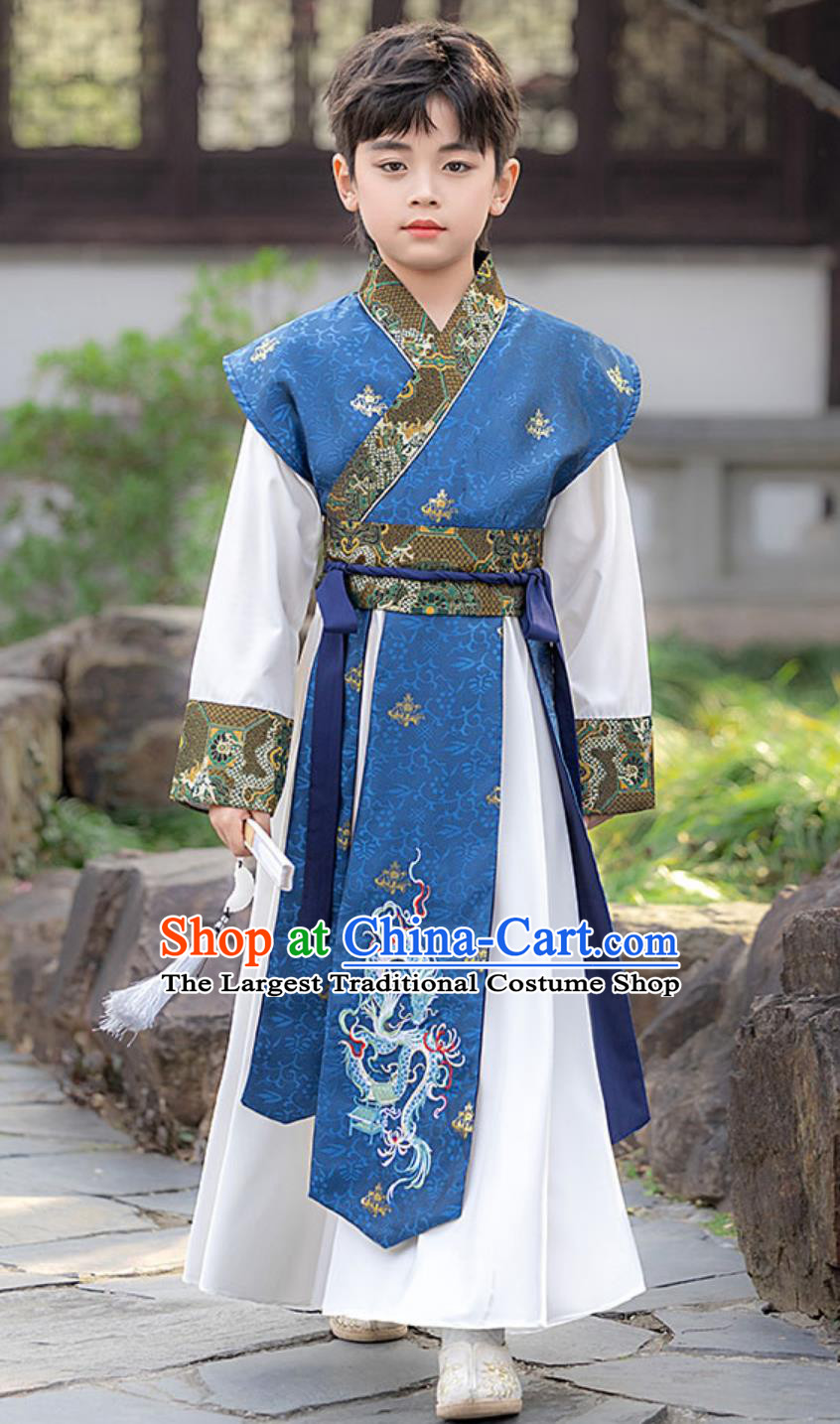 Boys Hanfu Cosplay Swordsman Costume Ming Dynasty Kung Fu Young Master Traditional Chinese Outfit