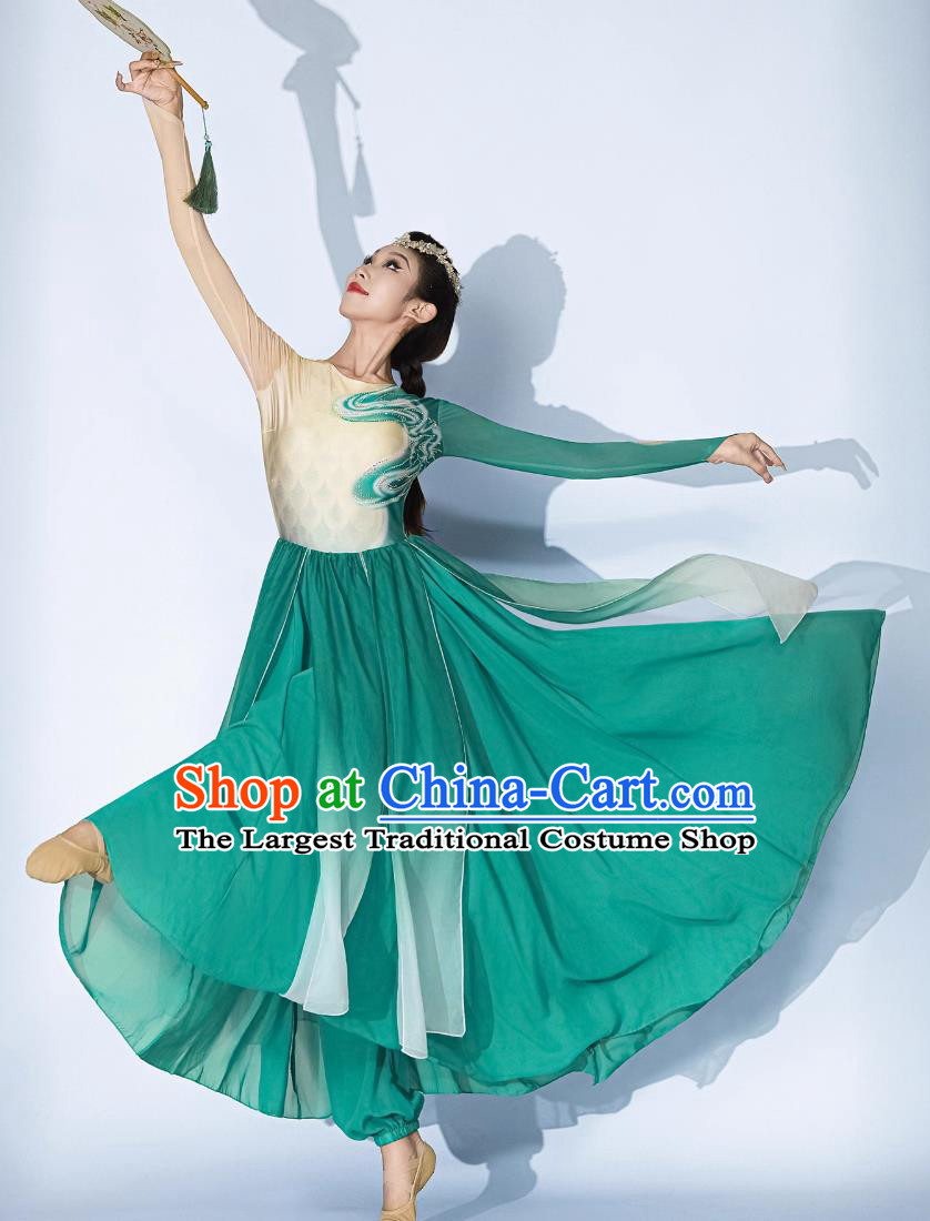 Green Snake Classical Dance Performance Costume Opening Dance Large Flared Dress Chinese Spring Festival Gala Clothing