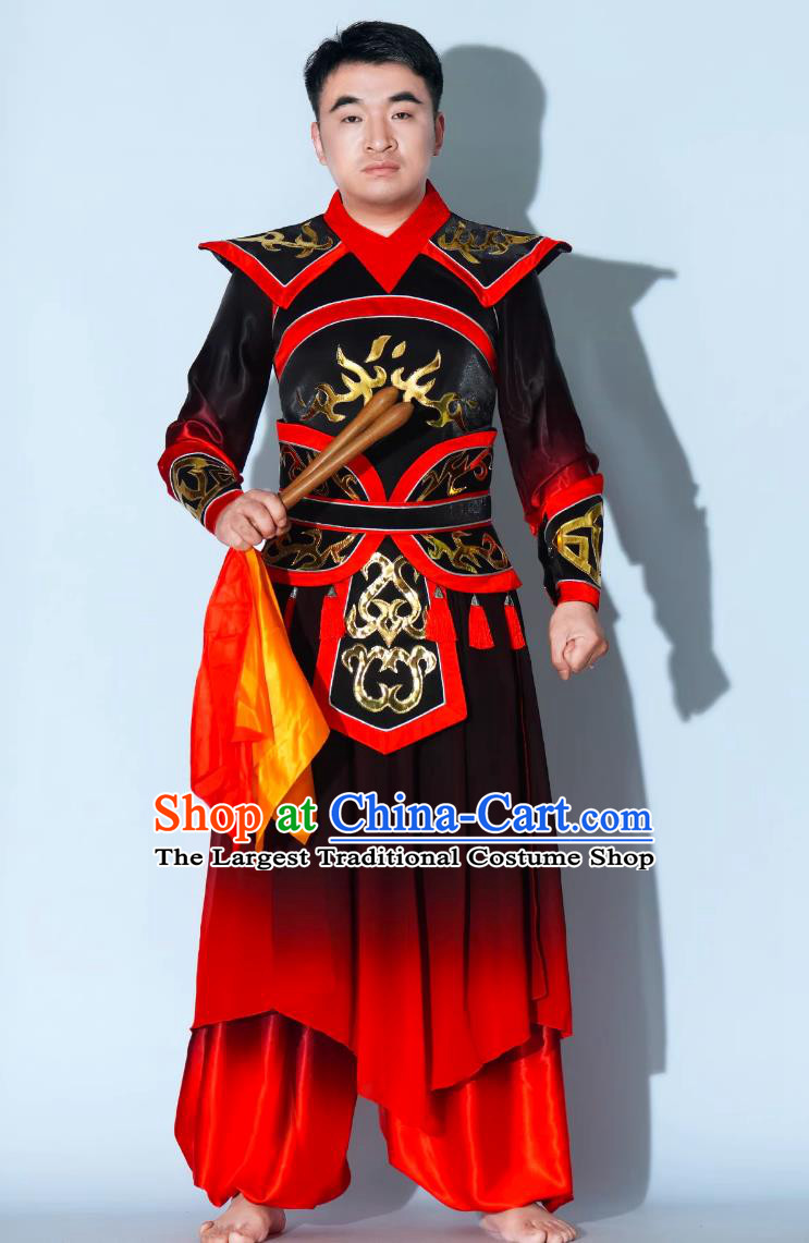Drum Performance Costume Men Majestic Gong And Drum Uniform Chinese Grand Opening Dance Performance Clothing