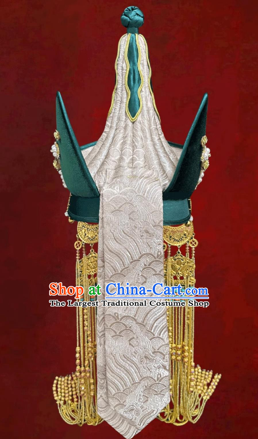 Champagne Gold Premium Mongolian Ethnic Tassel Headpiece Fashion Show Performance Hair Accessory Photography Travel Forehead Hat