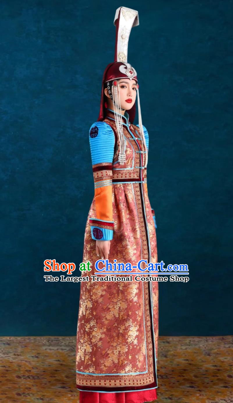 Ladies Princess Wedding Dress Chinese Mongolia Ethnic Clothing Dance Performance Costume