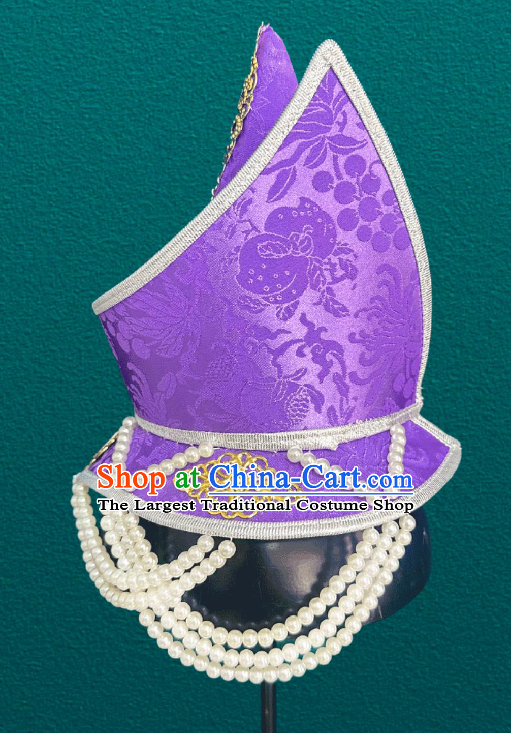 Mongolian Ladies Hat Pointed Top Mongolia Ethnic Dance Performance Hair Accessory