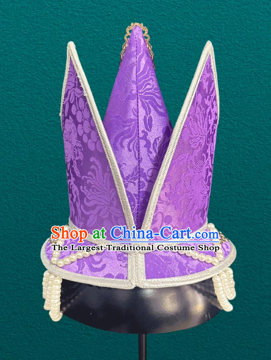 Mongolian Ladies Hat Pointed Top Mongolia Ethnic Dance Performance Hair Accessory