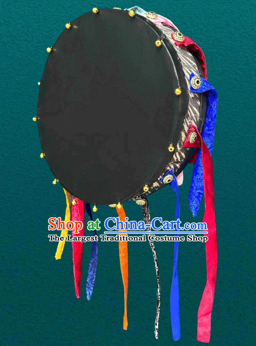 Imitation Sheepskin TwoDeity Drum Mongolian Ritual SingleSided Drum Shaman Performance Dance Drum