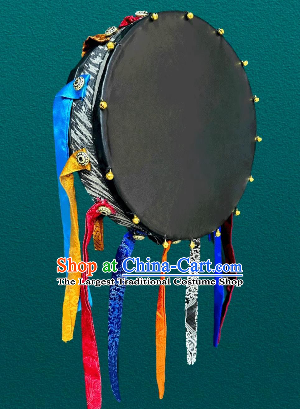 Imitation Sheepskin TwoDeity Drum Mongolian Ritual SingleSided Drum Shaman Performance Dance Drum