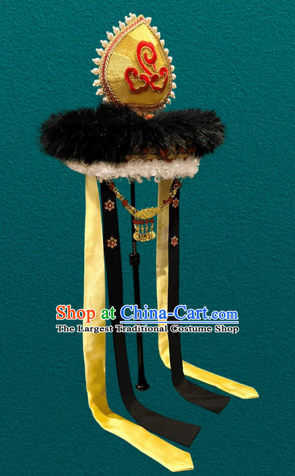 Mongolia Dance Fluffy Hair Accessory Chinese Opera Performance Headpiece Mongolian Ladies Hat