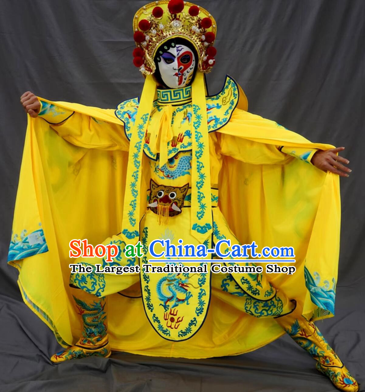 Chinese Sichuan Opera Bian Lian Mask Change Changing Embroidered Costumes Helmet Complete Set